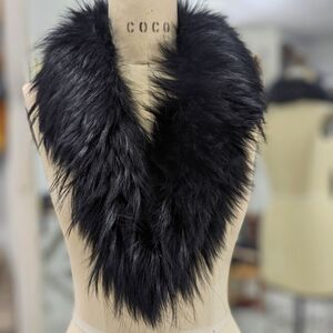 Black Faux Fur Scarf